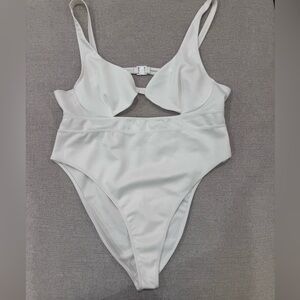 White One-Piece High-Cut Bodysuit